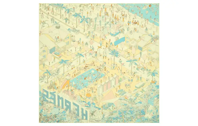 HERMES On The Beach Scarves Women's Multicolor
