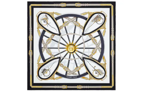 HERMES Scarves Unisex Black
