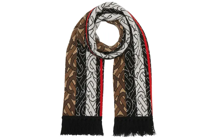 Burberry Knit Scarves Unisex Brown