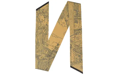 HERMES Twilly Scarves Women's Black Gold