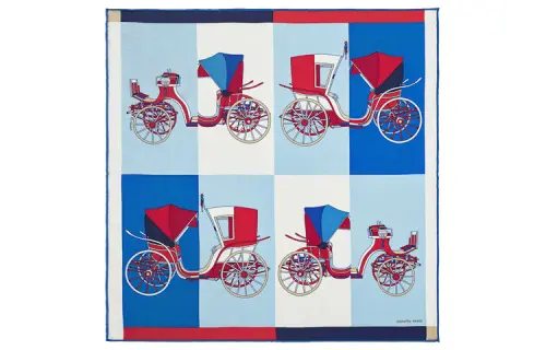HERMES Scarves Unisex Blue
