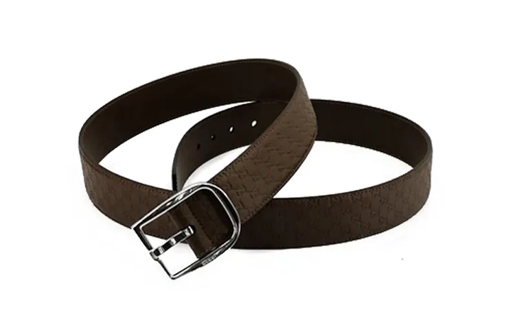 GUCCI GG Cow Leather Belts Men's Dark Coffee Width 4cm