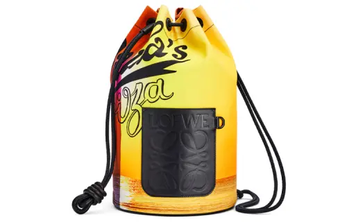 LOEWE Cow Leather Bucket Bag, Backpack Men's Orange