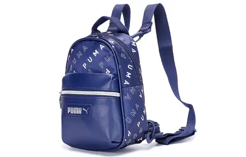 PUMA Zip Closure Artificial Leather With Textile Backpack Women's Blue