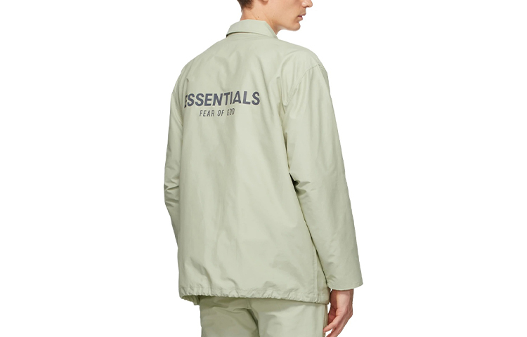 рубашка Fear of God Essentials FW20 Souvenir Jacket Sage Logo (серо-зеленая) — фото 2