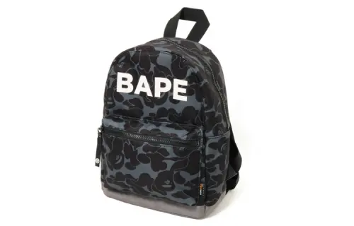 A BATHING APE Fabric Backpack Mini Unisex Gray Camouflage