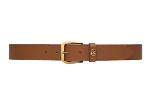 GUCCI GG Leather Belts Men's Brown Width 3.5cm