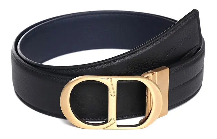 DIOR Calfskin Leather Belts Men's Width 3.5cm