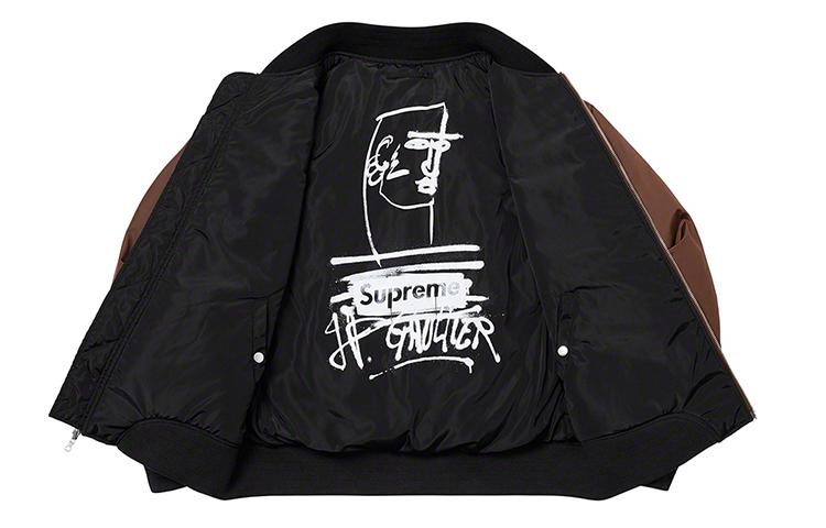 Куртка Supreme x Jean Paul Gaultier Reversible MA-1 (коричневая) — фото 3