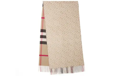 Burberry Cashmere Knit Scarves Women's Beige