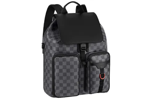 LOUIS VUITTON Coated Canvas With Leather Backpack Men's Black