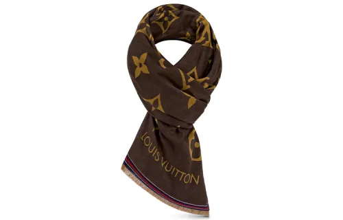 LOUIS VUITTON Knit Scarves Women's Dark Brown
