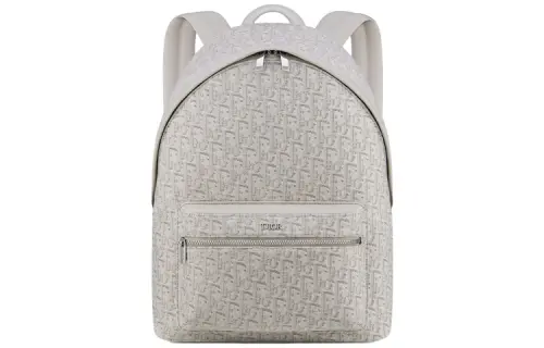 DIOR Canvas With Leather Backpack Regular Unisex Ecru