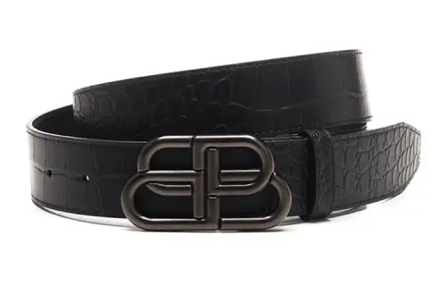 Balenciaga Leather Belts Unisex Black