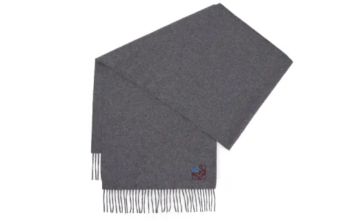 LOEWE Anagram Knit Scarves Unisex Gray