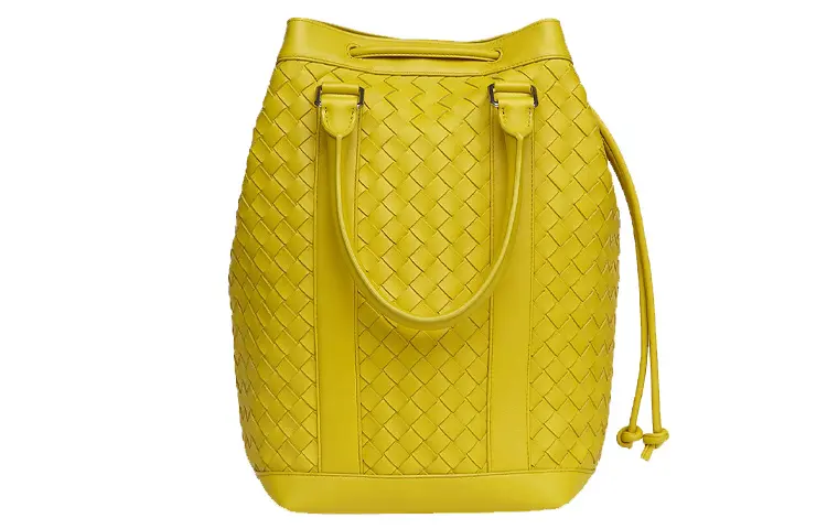 Bottega Veneta Cow Leather Backpack Men's Yellow