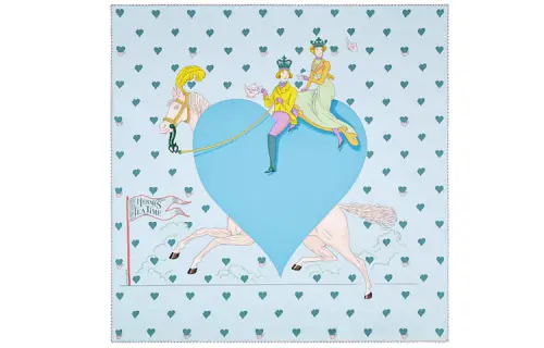 HERMES Tea Time Scarves Women's Blue