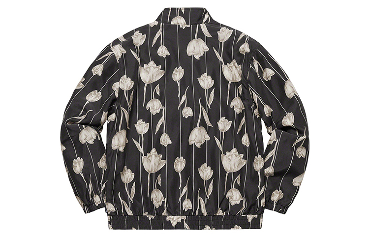 Куртка Supreme SS19 Floral Silk Track Jacket (черная) — фото 2