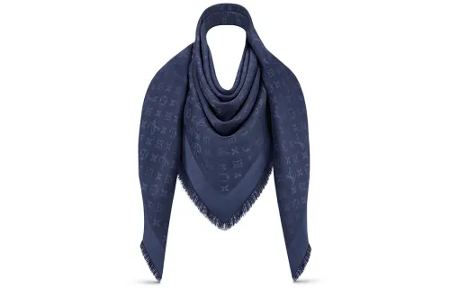 LOUIS VUITTON Monogram Scarves Women's Midnight Blue