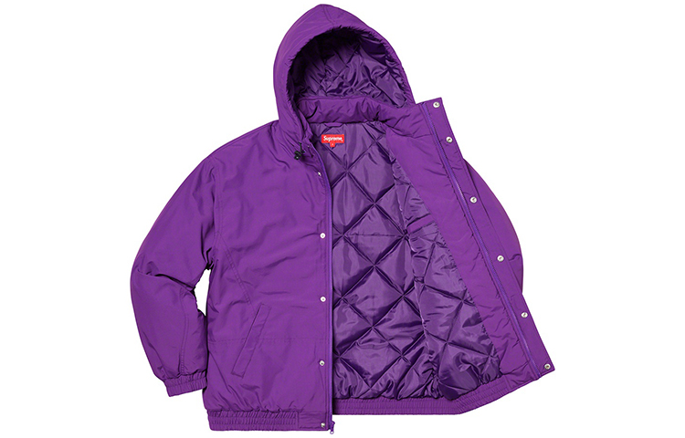 Куртка Supreme Team Puffy Jacket (черно-белая с принтом) — фото 6
