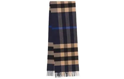 Burberry Cashmere Knit Scarves Unisex Indigo