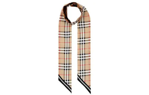 Burberry House Check Patterned Silk Scarf