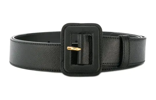 PRADA Pin Buckle Leather Belts Women's Black /