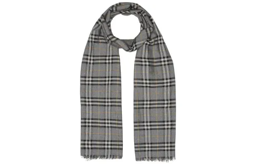 Burberry Knit Scarves Unisex Gray