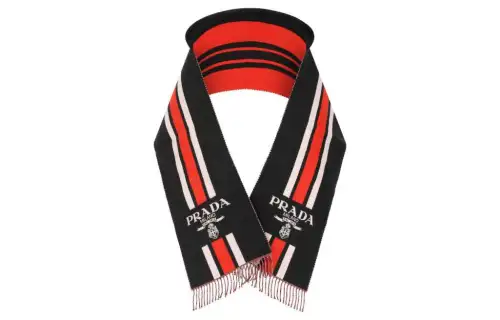 Prada striped logo scarf