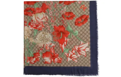 GUCCI Silk Scarves Women's Brown
