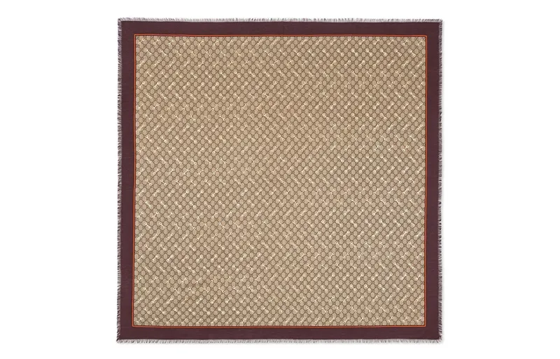 Gg Horsebit-print frayed scarf