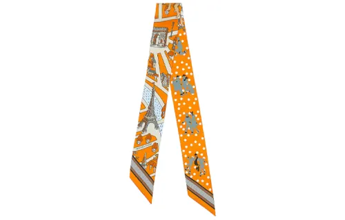 HERMES Silk Scarves Women's Orange