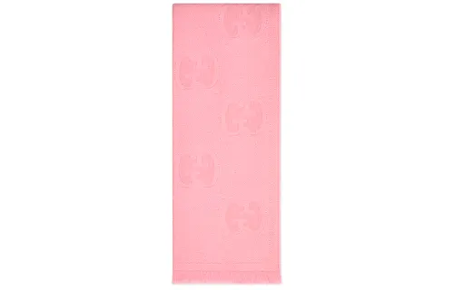 GUCCI GG Wool Knit Scarves Unisex Pink