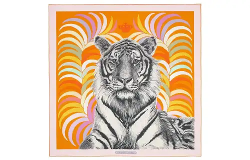 HERMES King Of Tigers Scarves Women's