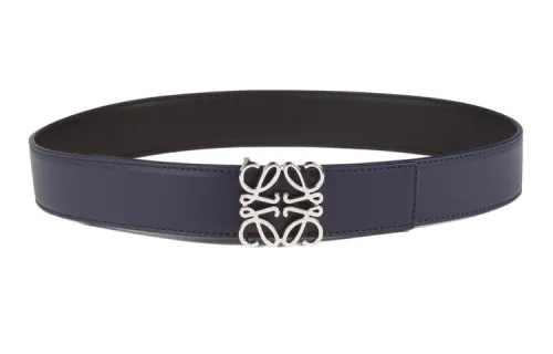 LOEWE Mens Anagram Buckle Belt Blue/Black 3.2cm