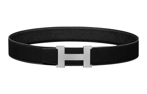 HERMES Cow Leather Belts Men's Width 3.8cm