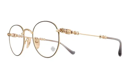 Chrome Hearts Prescription Glasses Unisex Brown Gold