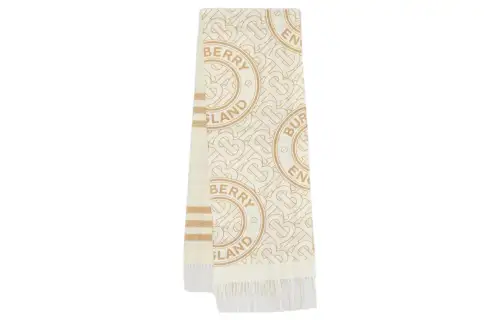 Burberry Cashmere Knit Scarves Women's White