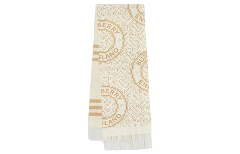 Burberry Cashmere Knit Scarves Women's White