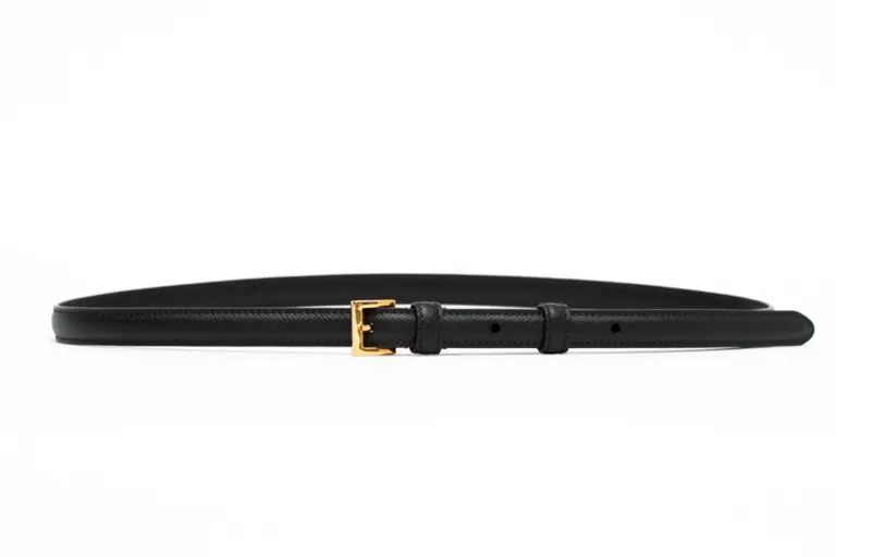 PRADA Leather Belts Women's Black 1CM