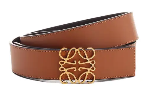 LOEWE Cow Leather Belts Men's Brown/Black Width 3.5cm
