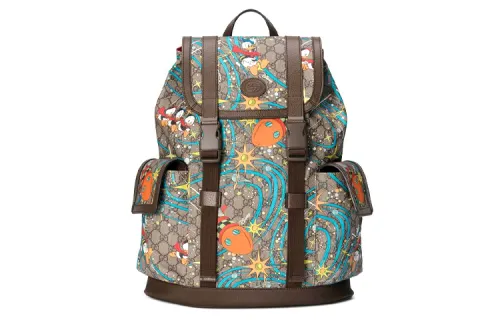 GUCCI Disney, Collaboration Canvas With Leather Backpack Medium Unisex Ebony