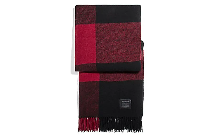 COACH Knit Scarves Women's Red Black