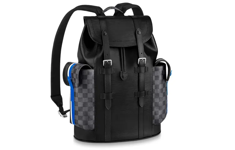 LOUIS VUITTON CHRISTOPHER Cow Leather Backpack Small Men's Black