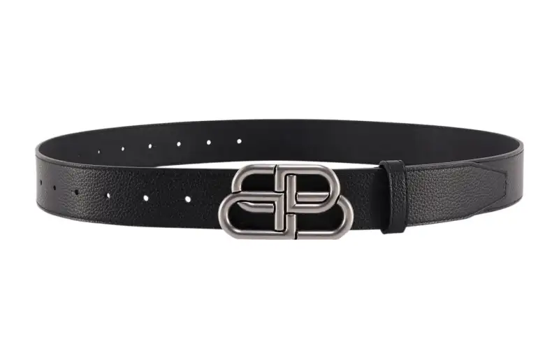 Balenciaga Minimalist Style Leather Belts Men's Width 3.5cm