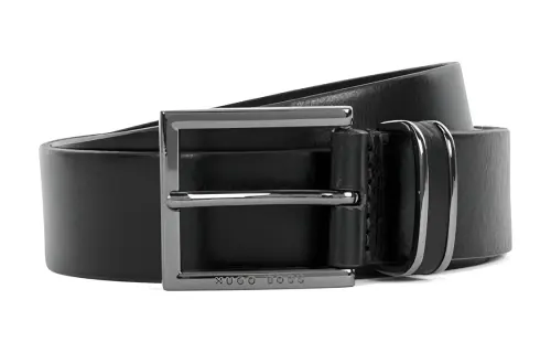 HUGO BOSS Leather Belts Men's Black Width 3.5cm