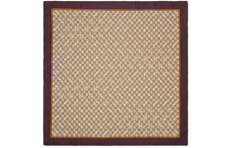 GUCCI Gg Horsebit print Silk Scarf