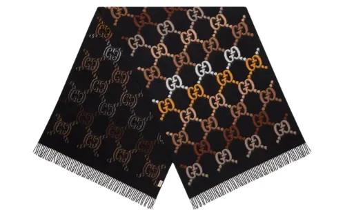 GUCCI Knit Scarves Men's Brown