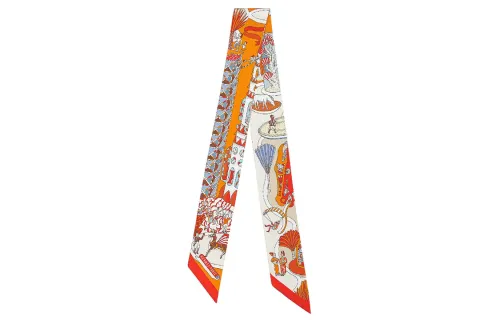 HERMES Silk Scarves Women's Orange