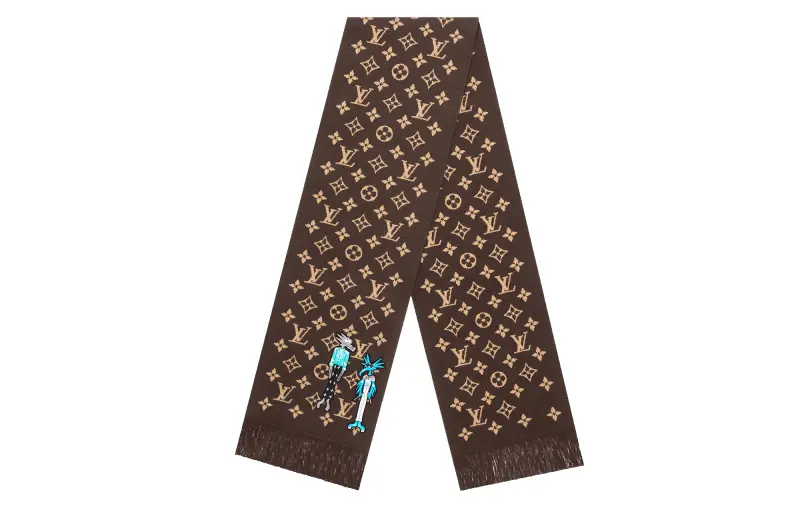 Louis Vuitton 2020 Zoooom Adventures With Friends Monogram fringe scarf